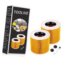Toolive - 2 Stück WD3 Filter für Kärcher WD3 Premium WD2 WD3 WD3P WD1 MV2 MV3 A2004 A2604 A2204 A2054 SE4001 SE4002 Patronenfilter Ersatzfilter