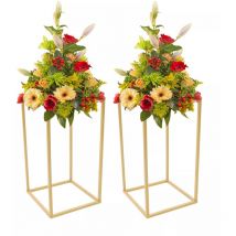 2 Stücke Gold Vasen Metall Boden Blume Vase Für Hochzeits-mittel Tische Party Blume Regal Hochzeit Säule Blume
