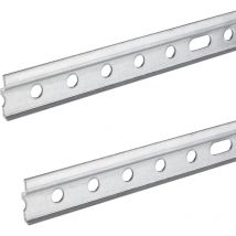 2 Stück Aufhängeschienen 857 mm Schrankaufhänger-Leiste Schrankschienen für Küchen-Möbel Schrankaufhänger-Schienen Stahl verzinkt Wandschienen für