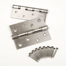 Sotech Edelstahl SS304 Türscharnier, kugelgelagertes Aufschraubband - 101 x 76 x 2,0 mm, Tragkraft 60 kg, 3 Paar (6 Stück)