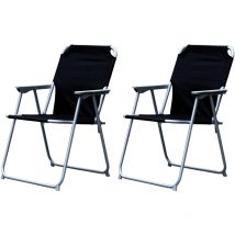 2 Stück Garten / Campingstuhl Oxfort Schwarz -dpo2600s-2