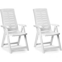 2 Stück Klappstuhl Kunstoff Yuma Weiß-DYUM040BI-2