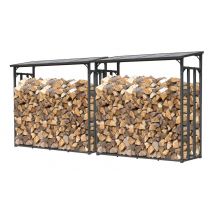 2 Stück Metall Kaminholzregal Anthrazit xxl 185 x 70 x 185 cm Garten Kaminholzunterstand 4,6 m³ / 7 srm Kaminholzlager Stapelhilfe Aussen