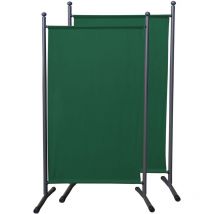 2 Stück Paravent 180 x 78 cm Stoff Raumteiler Klein Stellwand Trennwand Balkon Sichtschutz Grün