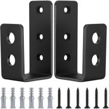 2 Supports de Serrure de Porte en Acier en Forme de u, pour Renforcement des Portes de Grange, Garage et Atelier