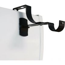 2 Supports de Tringle à Rideaux, Sans Perçage, Noir, Diamètre 28 mm, pour Coffre de Volet Roulant