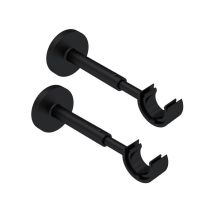 Store Menuiserie - 2 Supports Pour Tringle À Rideaux, Mural, D.28, Saillie Extensible 110 À 160mm, Noir