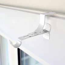 2 Supports de Tringle à Rideaux, Sans Perçage, Blanc, Diamètre 28 mm, pour Coffre de Volet Roulant
