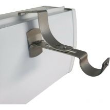 2 Supports de Tringle à Rideaux, Sans Perçage, Nickel, D.20 mm, pour Coffre de Volet Roulant