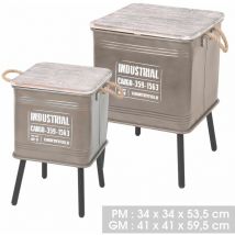 2 Tables d'appoint design industriel Loft