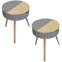 The Home Deco Factory - 2 Tables de nuit coffre Scandinave