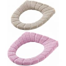 2 Tapis de Coussin de Coussin de Toilette Rétractable Lavable,Warmer Coussin de Warmersiège de Toilette,Universel wc Coussin coloré Abattant