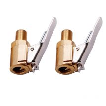 Keyoung - 2-teiliger Autoreifen-Ventiladapter, 8-mm-Messingspitzen-Pumpenventil-Clip-Klemmanschluss-Adapter für Auto- oder LKW-Reifen
