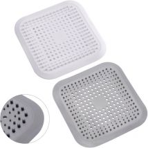 2-teiliger Silikon-duschhaarfänger Mit Saugnapf, Abflusssiebschutz, Universal-haarfilter (weiß + Grau)