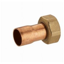 2-teiliges gerades Anschlußstück aus Messing mit Innengewinde und Einlegemutter F3/8 (12x17) / Kupfer zum Löten NOYON & THIEBAULT - Ø 10 mm