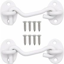2-teiliges Set 3-zoll-haken Für Scheunentorschlösser, Badezimmer, Fenster, Schiebetüren, Weiße Türverschlusshaken Mit Türschlössern Und Riegeln