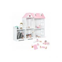 2-Tier Dollhouse Bookcase with Sufficient Storage Space