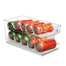 2 Tier Fridge Can Dispenser Holds Upto 9 Cans Beer Soda Pop Can Storage Rack