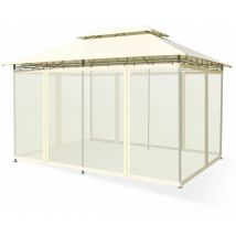 Gymax - 2-Tier Patio Gazebo Outdoor Tent Canopy Shelter w/ Removable Netting Sidewall