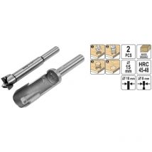 2 Tlg. Forstnerbohrer Scheibenschneider Zapfenschneider Oberfräser Fräsköpfe Topfbohrer Ausbohr- und Auffüllsatz 15-35mm +15mm