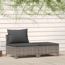 Maison Chic - 2-tlg. Garten-lounge-set Gartenmöbel Set Sitzgruppe Essgruppe Mit Kissen Grau Poly Rattan De10847
