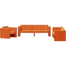 Torana - 2-tlg. Garten-Lounge-Set Wachsbraun Massivholz Kiefer vidaXL