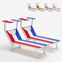 Beach And Garden Design - 2 transats professionnels bains de soleil en aluminium Santorini Europe - France
