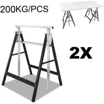2 tréteaux télescopiques, télescopiques, tréteau de travail, 80-130cm hauteur