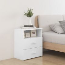 2 uds Mesitas de noche, Mesas auxiliar, Mesas para Dormitorio aglomerado blanco 50x32x60 cm BGT84102 BonneVie