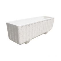Anaparra - 2 unités Jardinière en Gravier Lavé Thym 100x30x36cm. Blanc