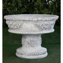 2 unités Pot classique en pierre reconstituée Coupe de Roses 100x76cm.