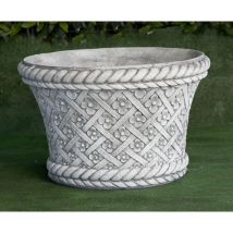 Anaparra - 2 unités Pot classique en pierre reconstituée Panier Osier 63x42cm.