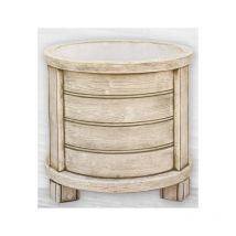 Anaparra - 2 unités Jardinière en pierre reconstituée rond lamelles 60X50cm. Vert