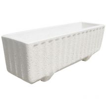 Anaparra - 2 unités Jardinière en Gravier Lavé Thym 80x30x36cm. Blanc