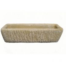 Anaparra - 2 unités Jardinière rectangulaire rustique en pierre reconstituée 66x23x19cm.