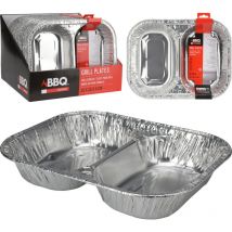 2 vassoi doppi grill bbq in alluminio 35CM