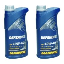 Mannol - 2 x 1 l Defender 10W40 Huile de moteur