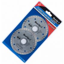 Blue Spot - BlueSpot 2 x 115mm Turbo Diamond Angle Grinder Grinding Stone Concrete Cutting Disc 4.5'