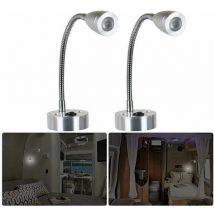 2 x 12V Lampe de Lecture, Liseuse Commuté individuellement Tête réglable pour VR camping-car pour Livre-jaune 3500K
