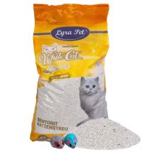 Lyra Pet - Litière pour chat bentonite White Cat 15 litres au parfum poudre pour bébé + 2 souris