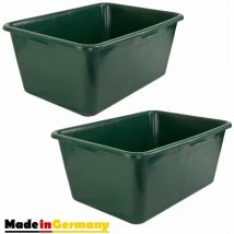 2 x Bac à Gibiers Baignoire Cuvette Chasser Plateau d'alimentation 90L Vert Plastique Petigi