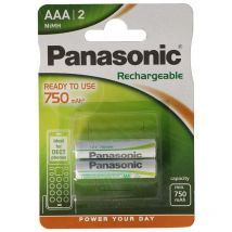 Blister 2 Pile Ricaricabili per Telefoni Cordless 1,5V aaa HHR-4MVE/2BD Panasonic 1.2 v