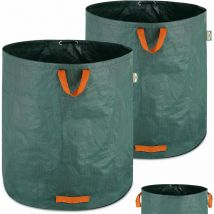 Gardebruk - 2x Bolsas para Desechos de Jardín 500L hasta 50Kg 86x86 4 Asas Saco para Hojas Plegable Reutilizable Hidrófugo Jardinería