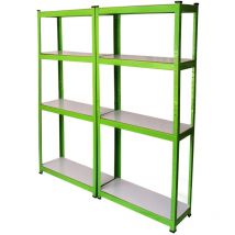 2 x E-Rax Lagerregal Industrieregal Werkstattregal 100% schraubenlos grün