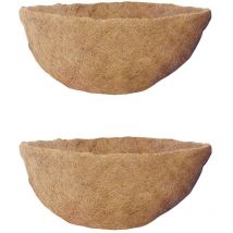 Kingfisher - 2 x 40cm 16 Inch Hanging Basket Coco Liner Replacement Flower Planter