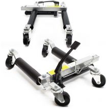 Wiltec - Juego de 2 gatos para coche, elevadores con capacidad máx. de 680 kg, plataforma con ruedas de pvc, posicionador de coches ideal para