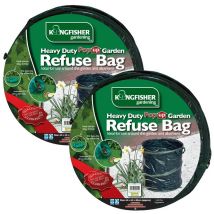 Kingfisher - 2 x Spring Pop Up Garden Tidy Leaf Waste Grass Cuttings Bag Bucket