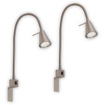 Briloner - 2 x led Applique flexible avec interrupteur GU10 5W 400lm Matt Nickel