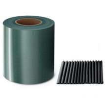 Midori - 2 x pvc Sichtschutzstreifen 35 m x 19 cm Doppelstabmatten Zaunfolie Zaunblende Clips Grün