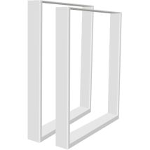 Juego De 2 Patas Para Mesas De Centro Estilo Industrial, Patas Muebles De Acero, Blanco 60 X 72cm